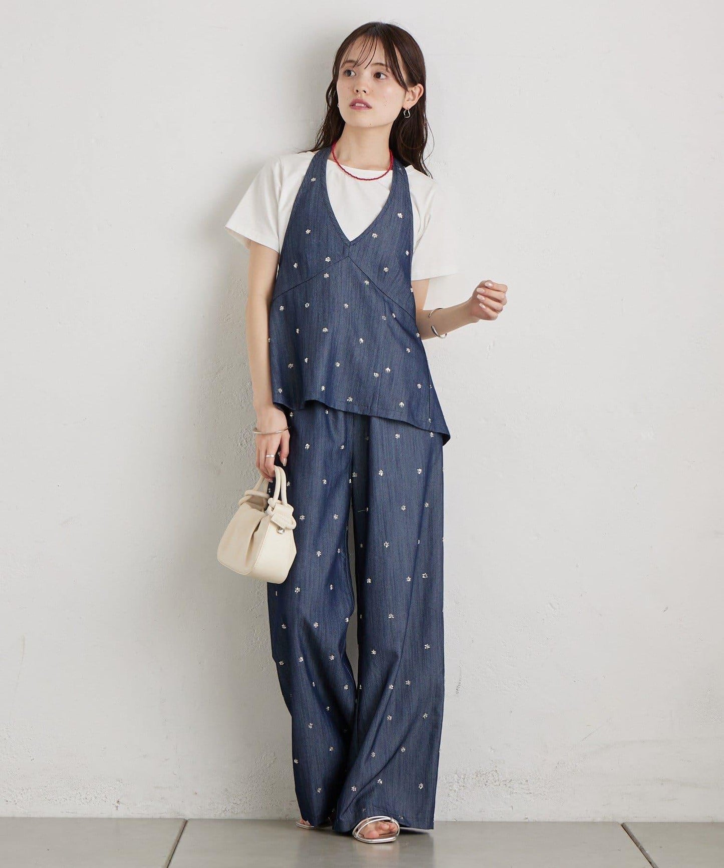 花卉圖案西裝褲