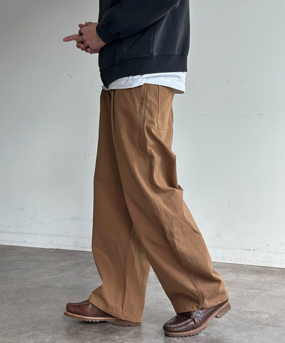 休閒彎刀帆布褲子