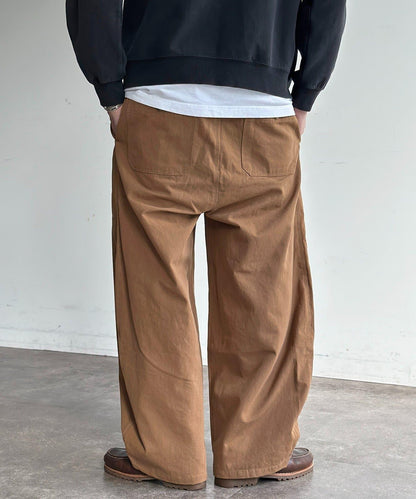 休閒彎刀帆布褲子