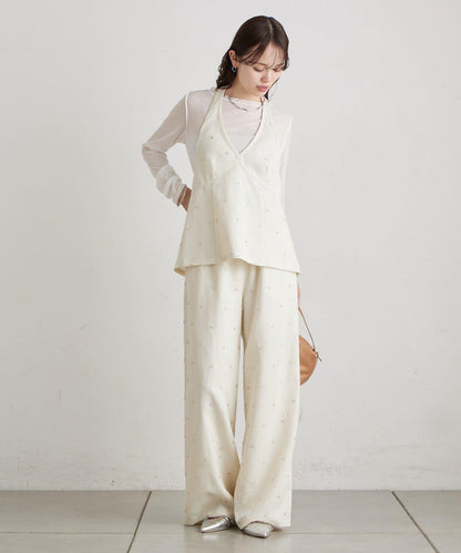 花卉圖案西裝褲