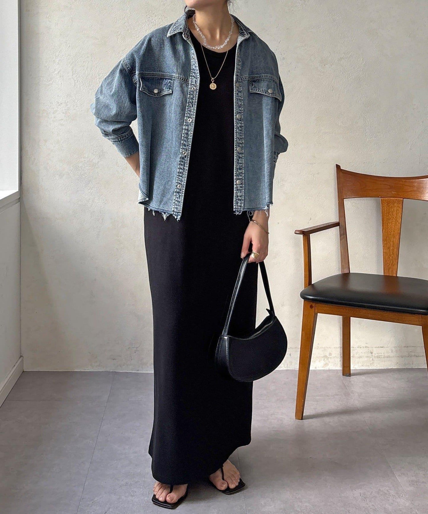 可成套搭配 短款 牛仔 襯衫