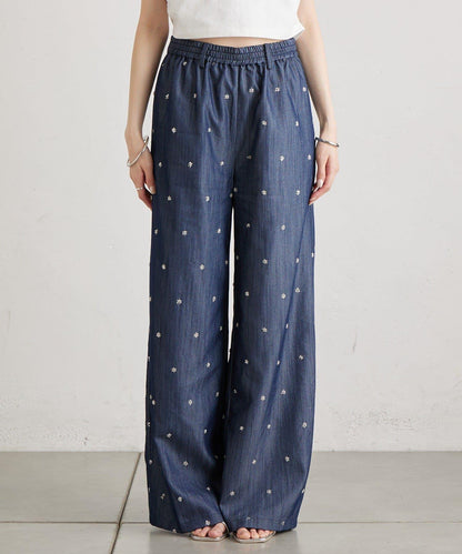 花卉圖案西裝褲