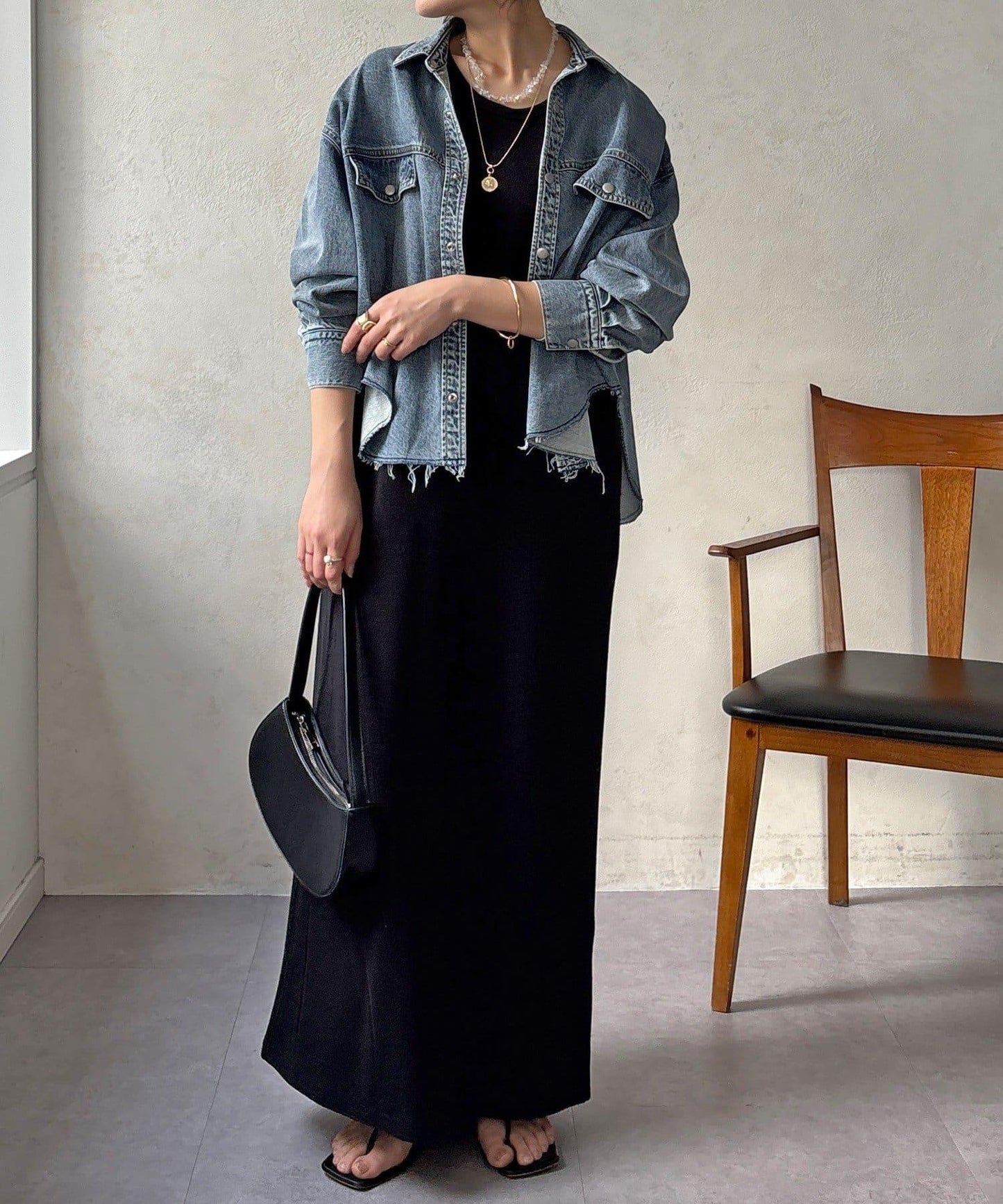 可成套搭配 短款 牛仔 襯衫