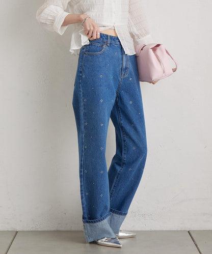 水鑽裝飾牛仔褲