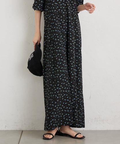 翻領花卉連衣裙