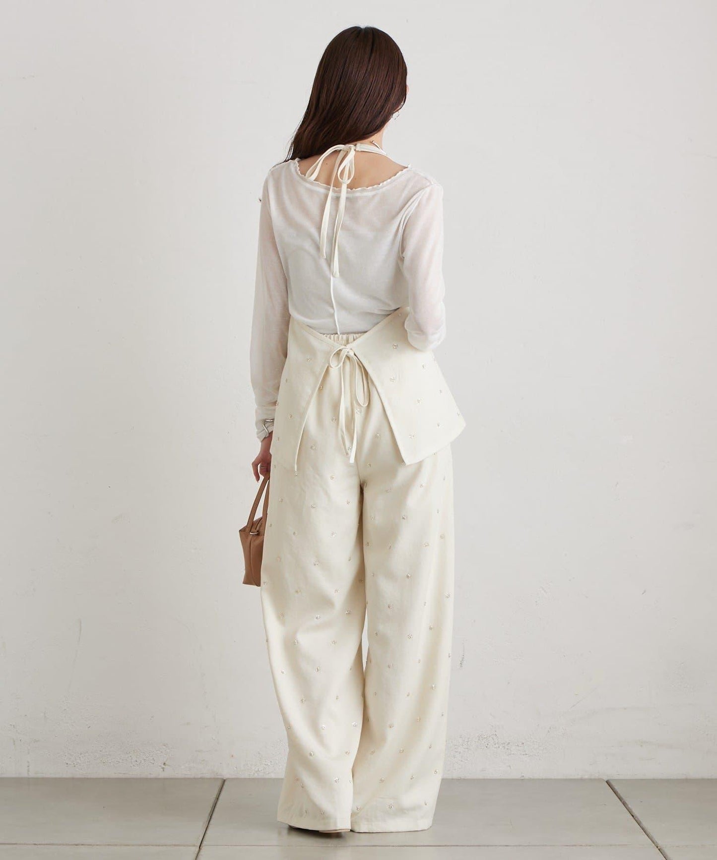 水鑽花朵掛脖束胸上衣