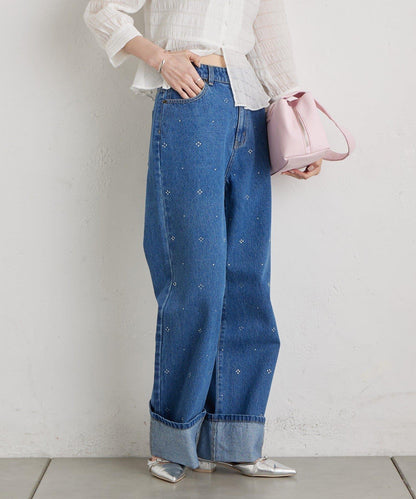 水鑽裝飾牛仔褲