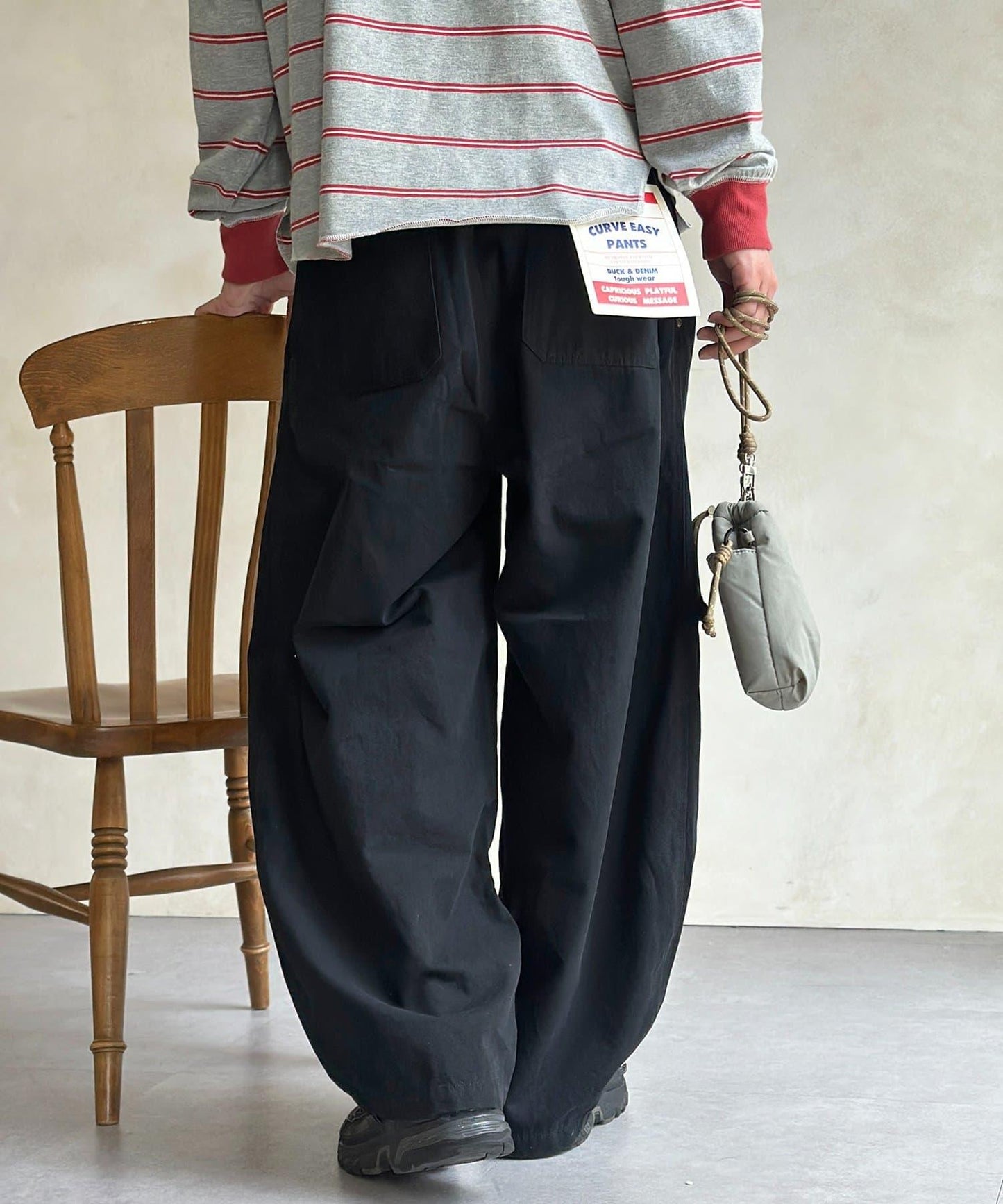 休閒彎刀帆布褲子