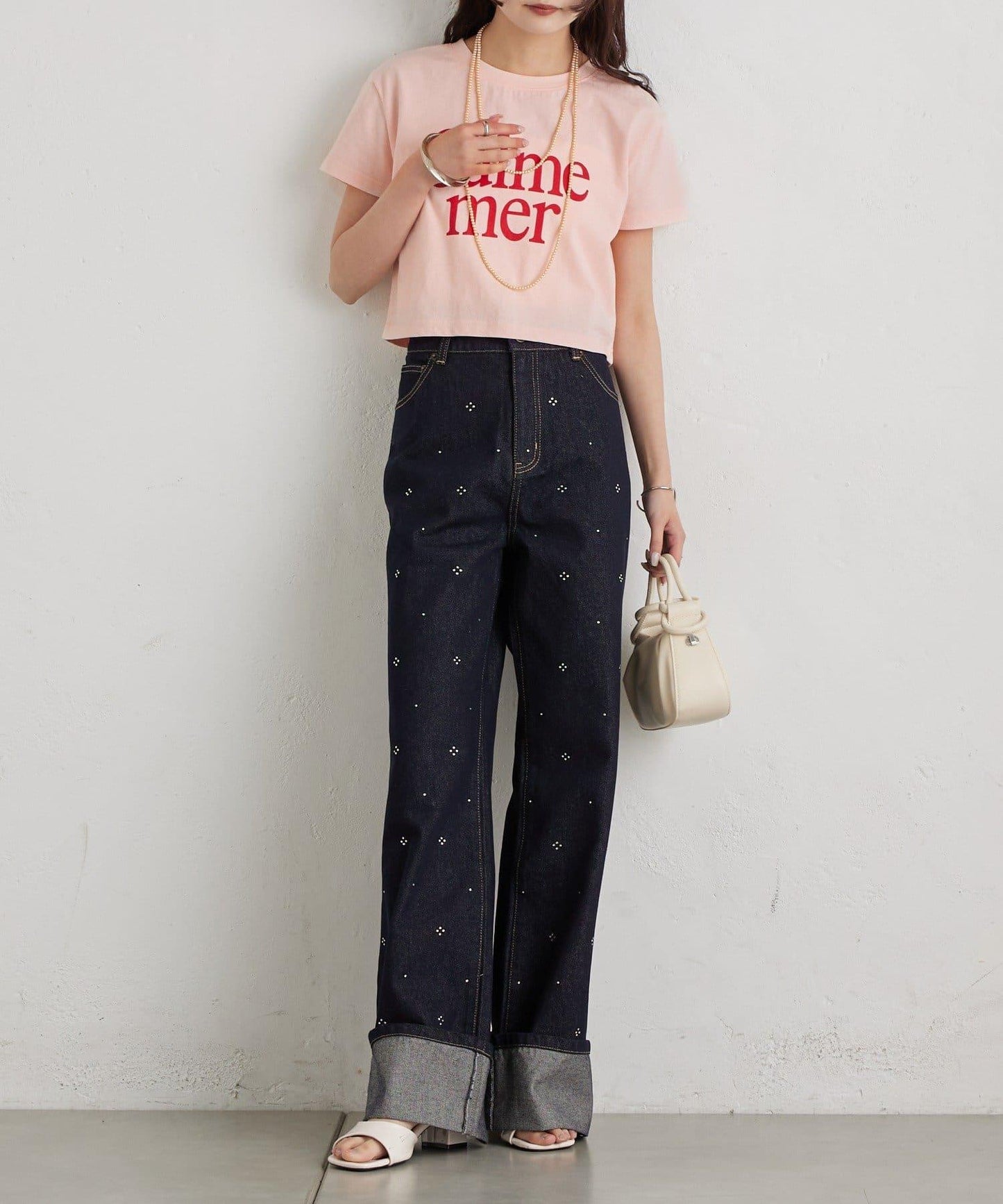 水鑽裝飾牛仔褲