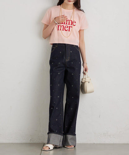 水鑽裝飾牛仔褲