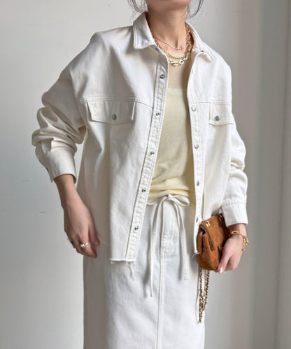 可成套搭配 短款 牛仔 襯衫