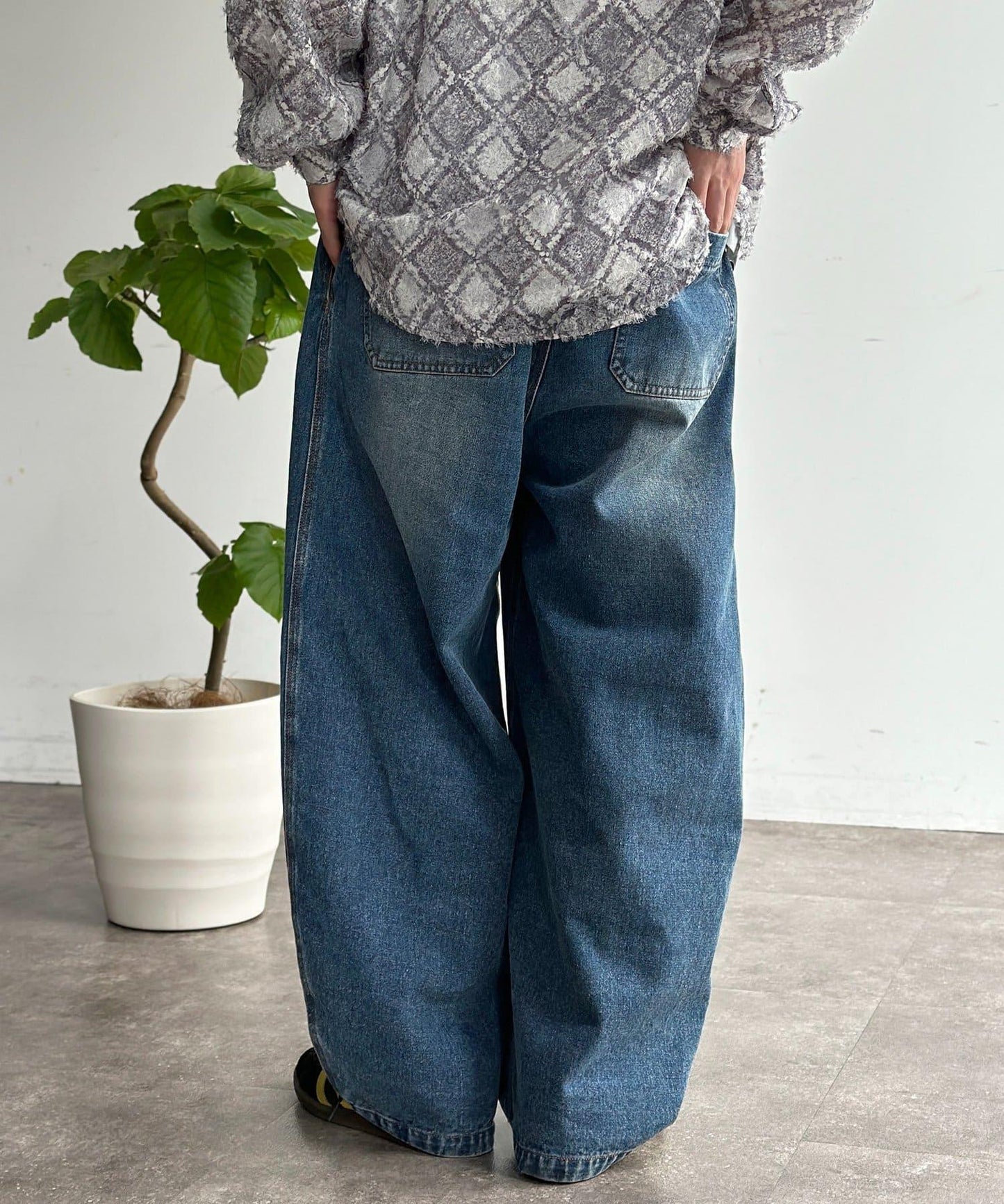 休閒彎刀帆布褲子