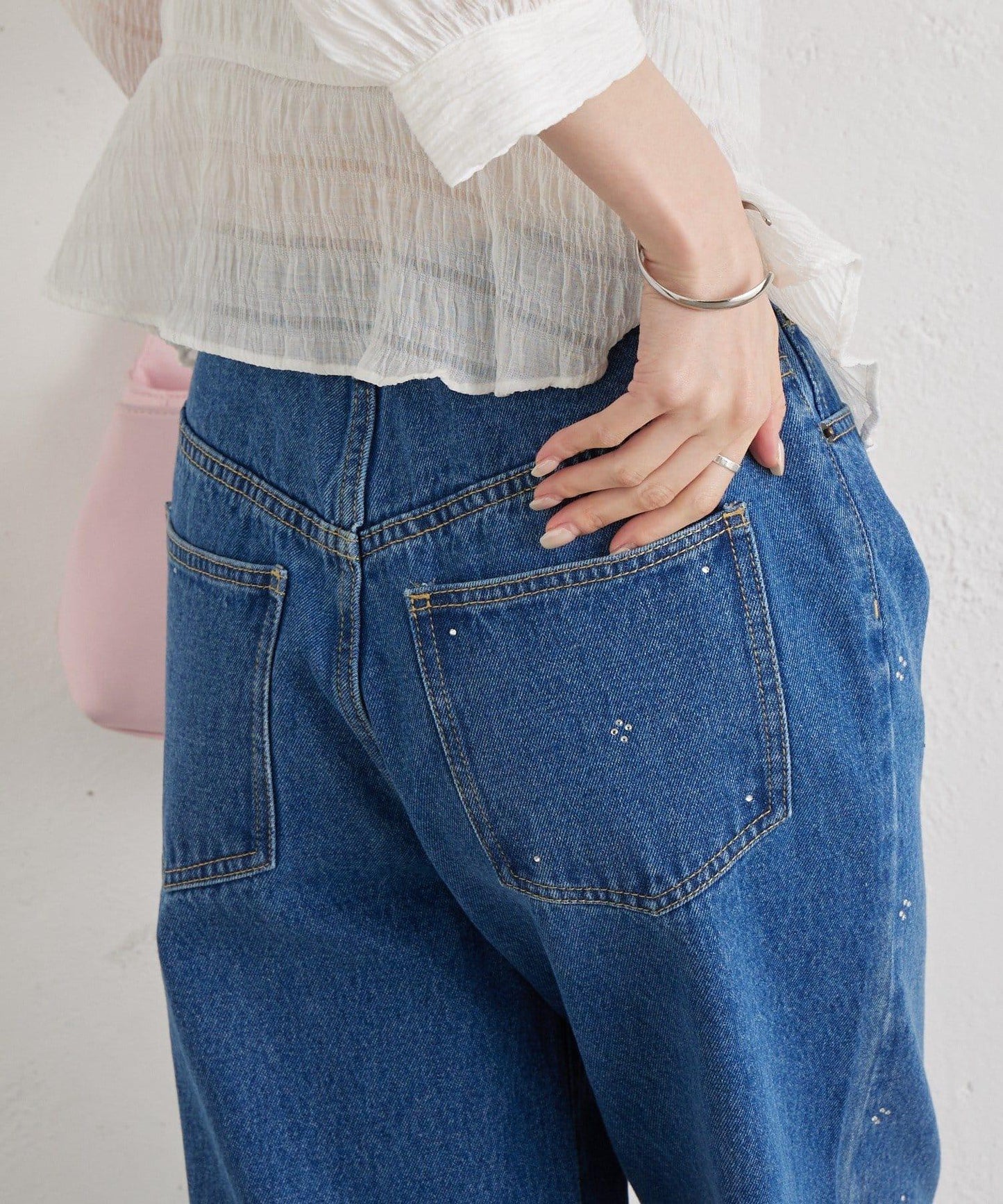 水鑽裝飾牛仔褲