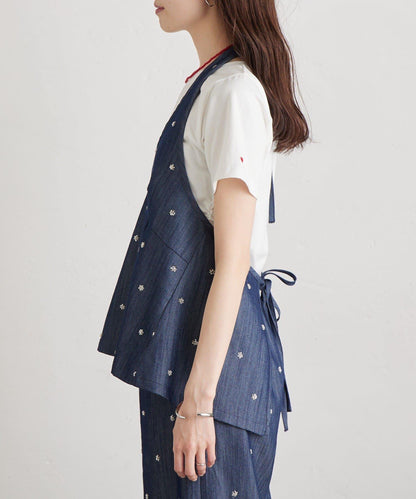 水鑽花朵掛脖束胸上衣