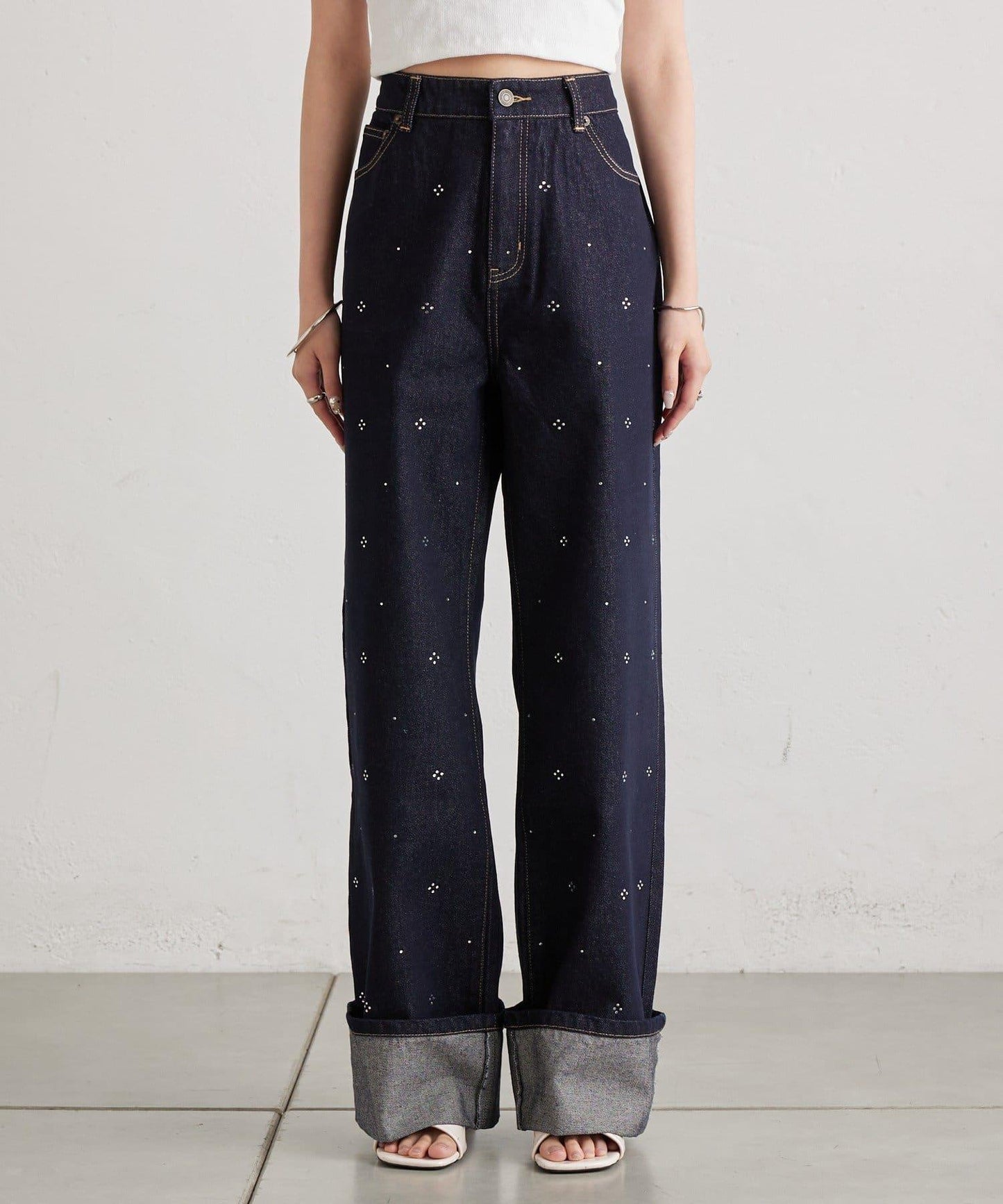 水鑽裝飾牛仔褲
