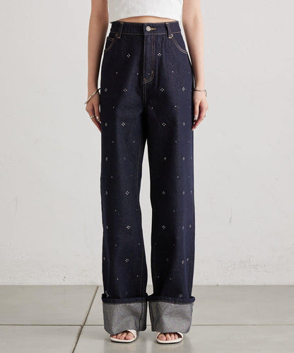 水鑽裝飾牛仔褲