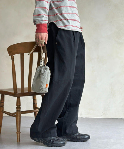 休閒彎刀帆布褲子