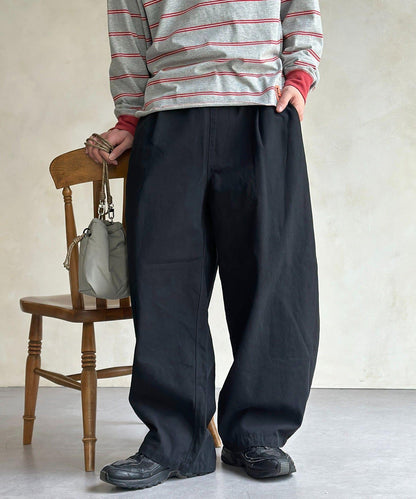 休閒彎刀帆布褲子