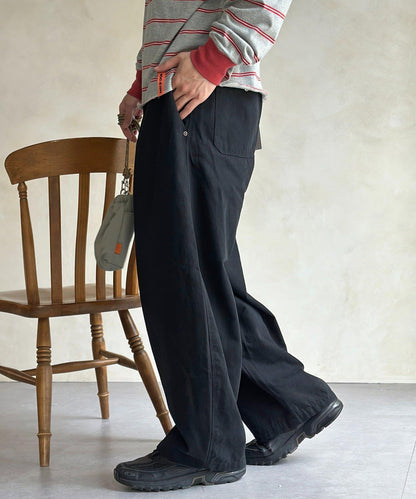 休閒彎刀帆布褲子