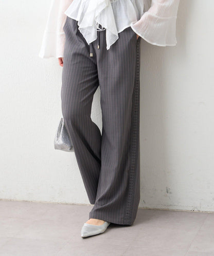 可成套搭配 側邊蕾絲 鬆緊設計 休閒褲