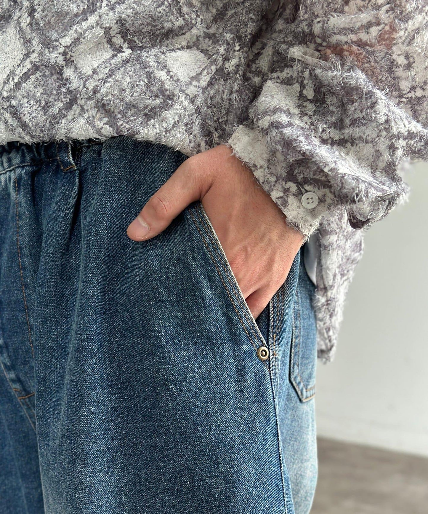 休閒彎刀帆布褲子