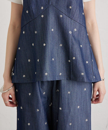 水鑽花朵掛脖束胸上衣