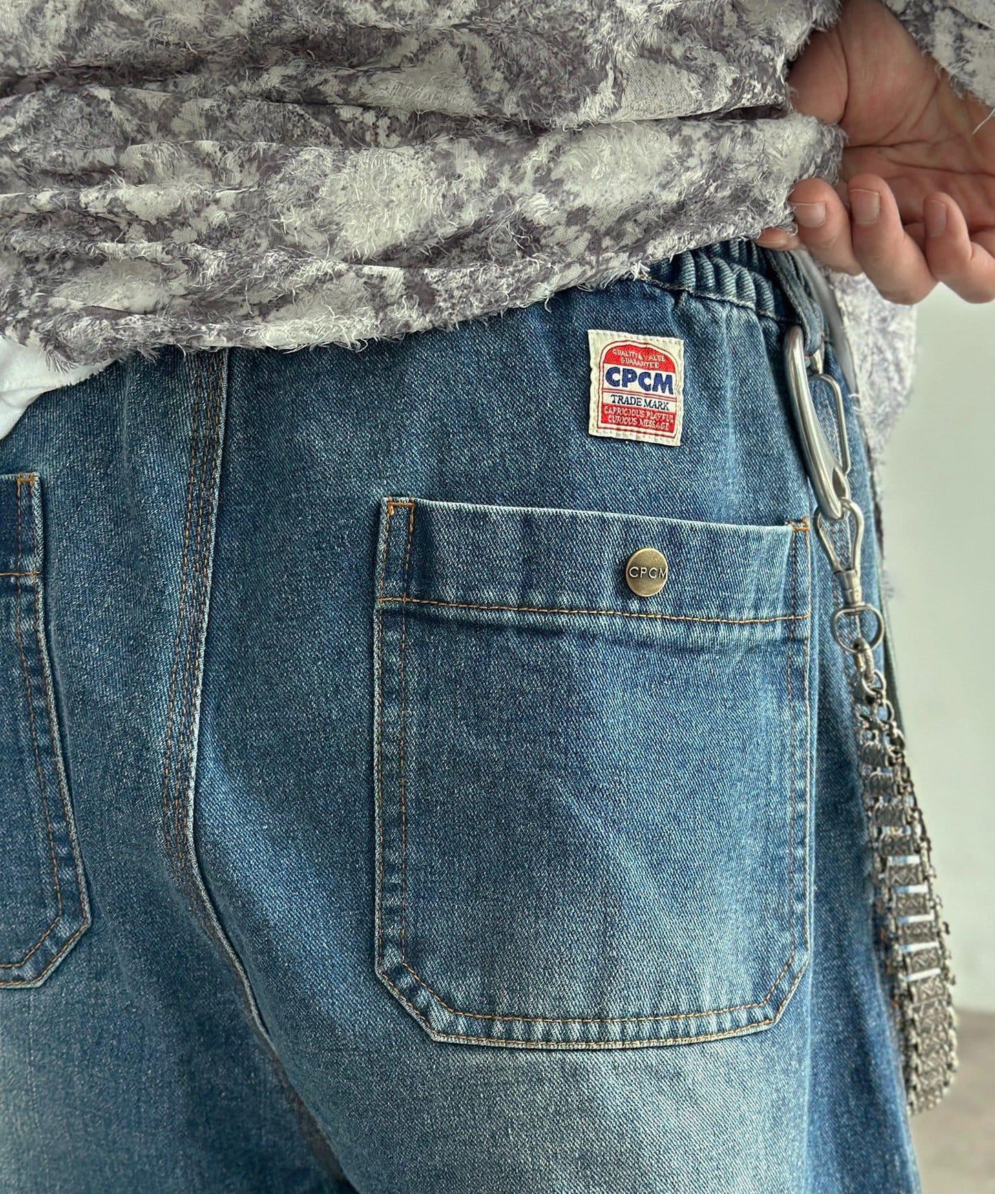 休閒彎刀帆布褲子