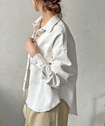 可成套搭配 短款 牛仔 襯衫