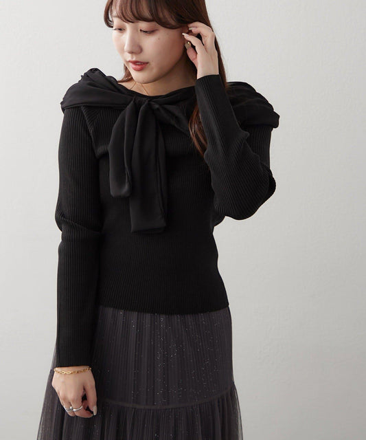 喬其紗露肩套頭上衣