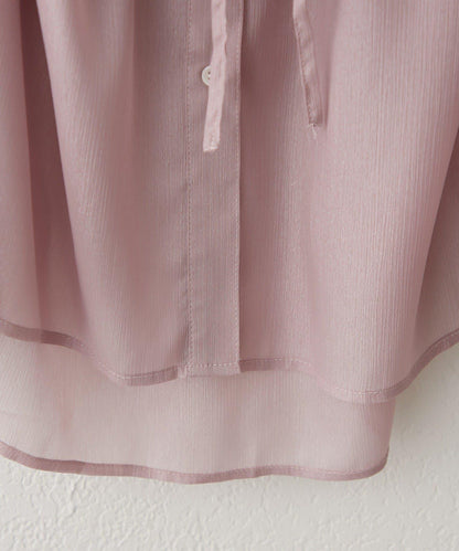 透紗亮絲 附束胸設計 襯衫上衣