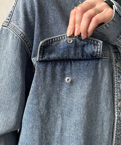 可成套搭配 短款 牛仔 襯衫