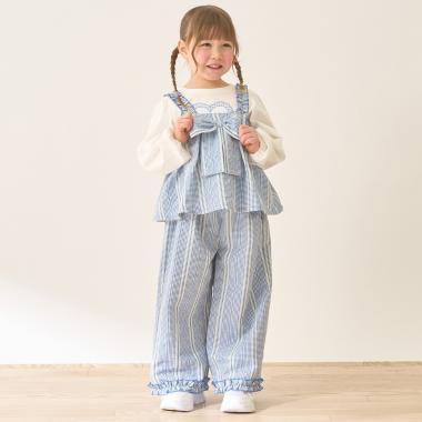 蝴蝶結吊帶上衣＋寬鬆長褲 套裝 Lycee mine芭蕾系列