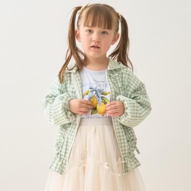 防紫外線加工 格紋荷葉邊 Lycee mine芭蕾系列 夾克外套