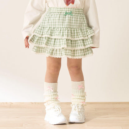 防曬處理 方格層疊設計 內襯安全褲 半身裙 Lycee mine 芭蕾系列