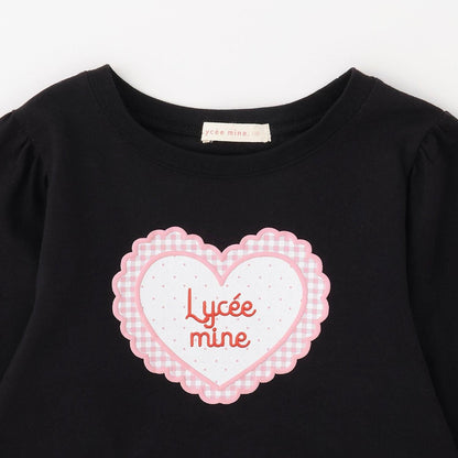 速幹抗UV防變形 心形印花 蓬鬆泡泡袖 Lycee mine 芭蕾系列 T恤