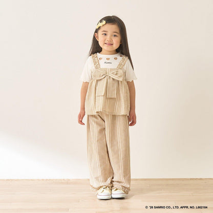 蝴蝶結吊帶上衣＋寬鬆長褲 套裝 Lycee mine芭蕾系列