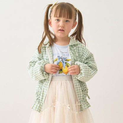 防紫外線加工 格紋荷葉邊 Lycee mine芭蕾系列 夾克外套