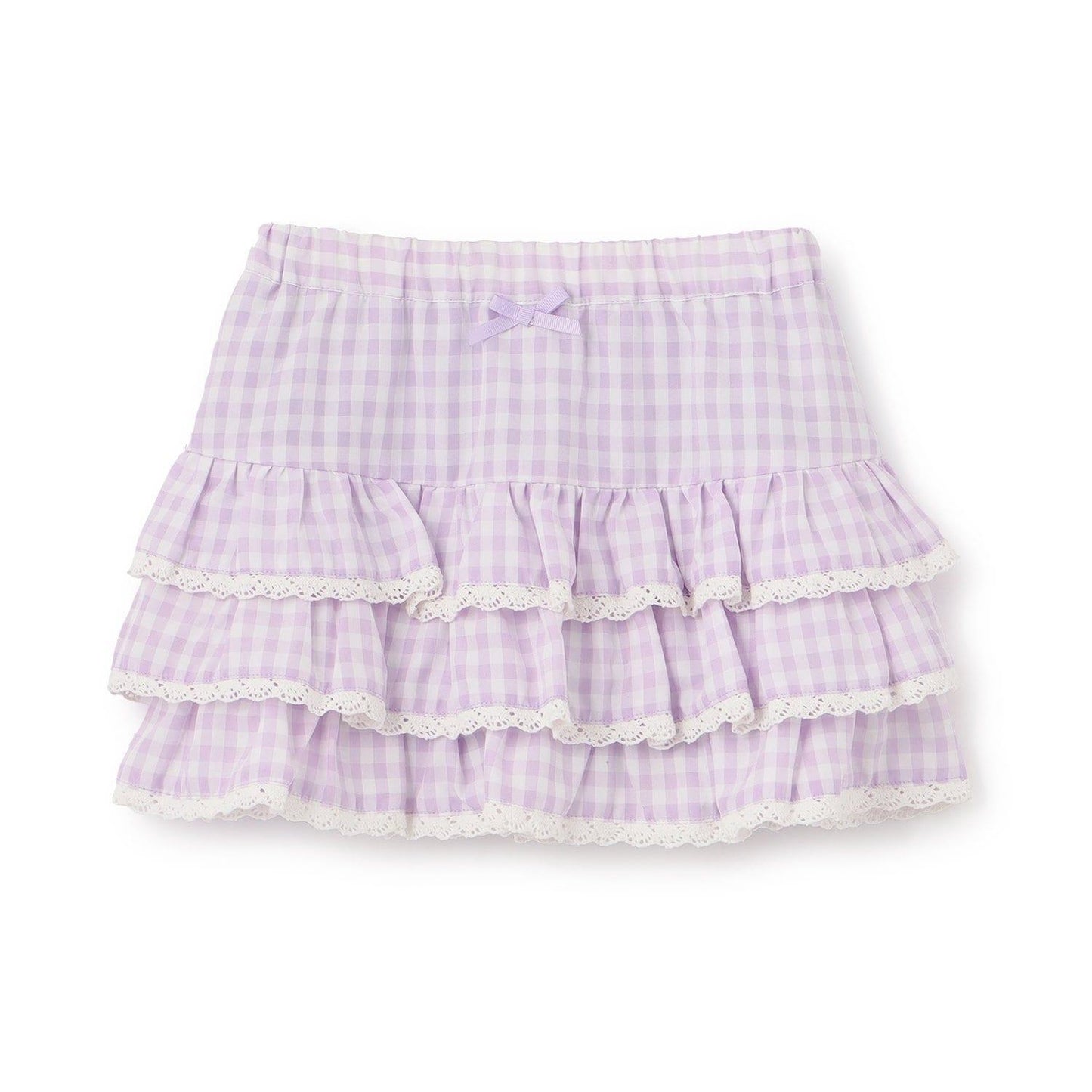 防曬處理 方格層疊設計 內襯安全褲 半身裙 Lycee mine 芭蕾系列