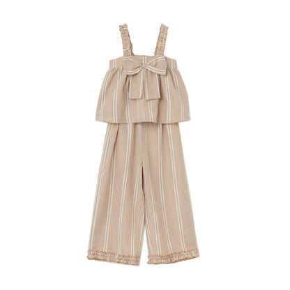 蝴蝶結吊帶上衣＋寬鬆長褲 套裝 Lycee mine芭蕾系列