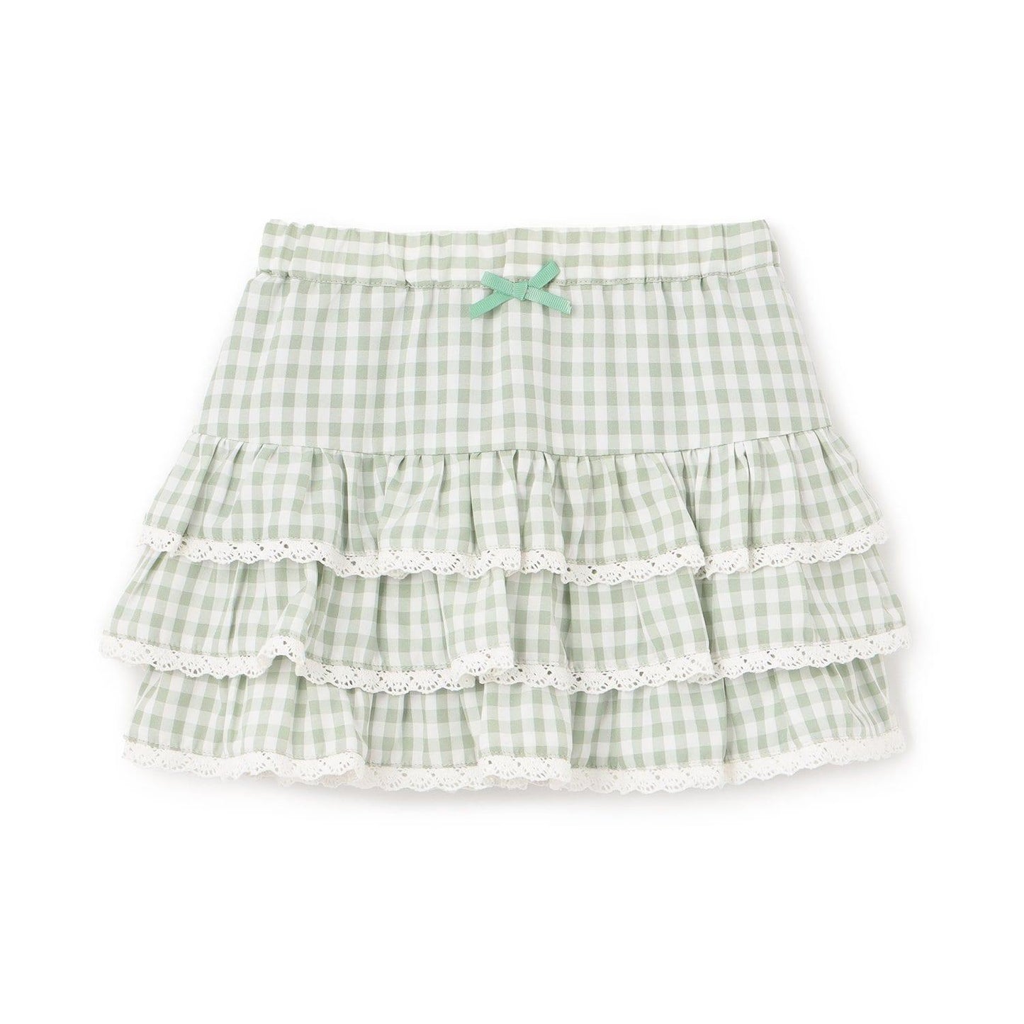 防曬處理 方格層疊設計 內襯安全褲 半身裙 Lycee mine 芭蕾系列