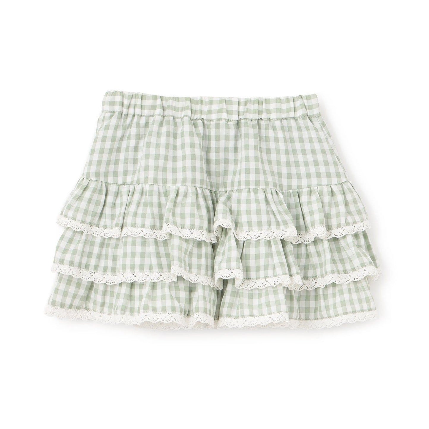 防曬處理 方格層疊設計 內襯安全褲 半身裙 Lycee mine 芭蕾系列