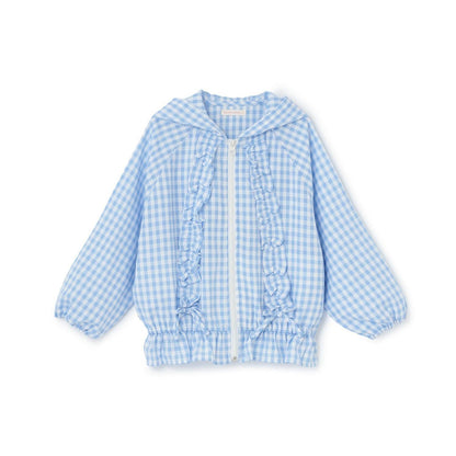 防紫外線加工 格紋荷葉邊 Lycee mine芭蕾系列 夾克外套