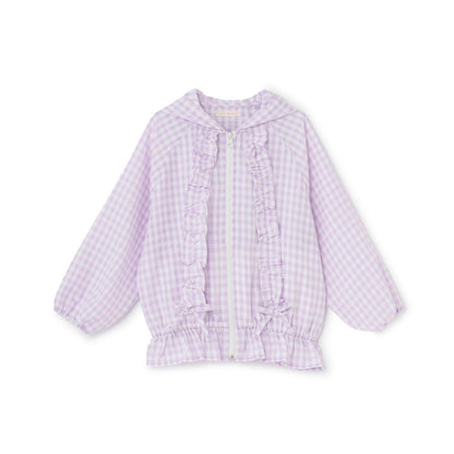 防紫外線加工 格紋荷葉邊 Lycee mine芭蕾系列 夾克外套