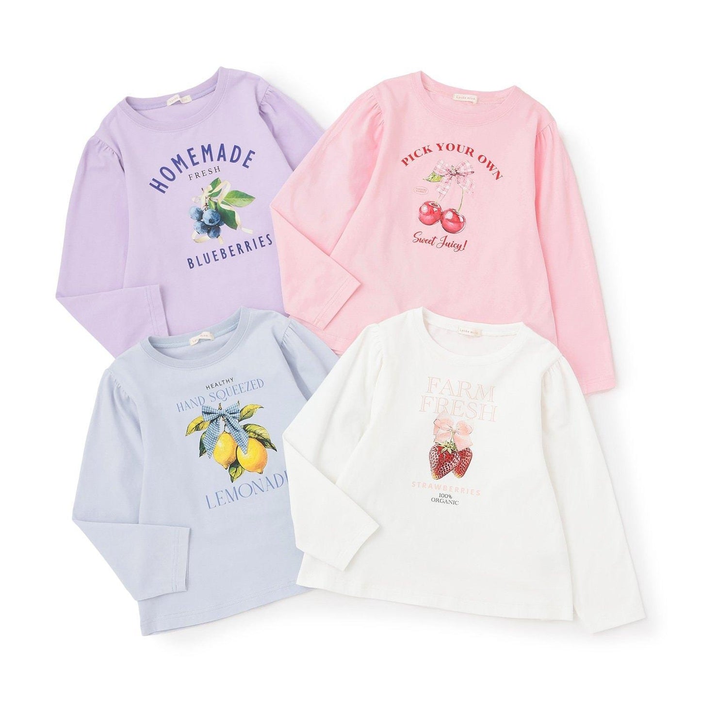 速幹防曬不變形 拼色水果印花 蓬袖A字版型 Lycee mine芭蕾系列 T恤