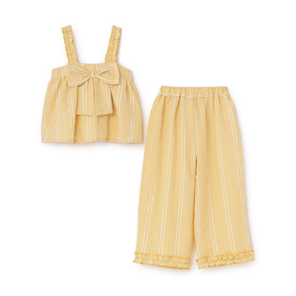 蝴蝶結吊帶上衣＋寬鬆長褲 套裝 Lycee mine芭蕾系列