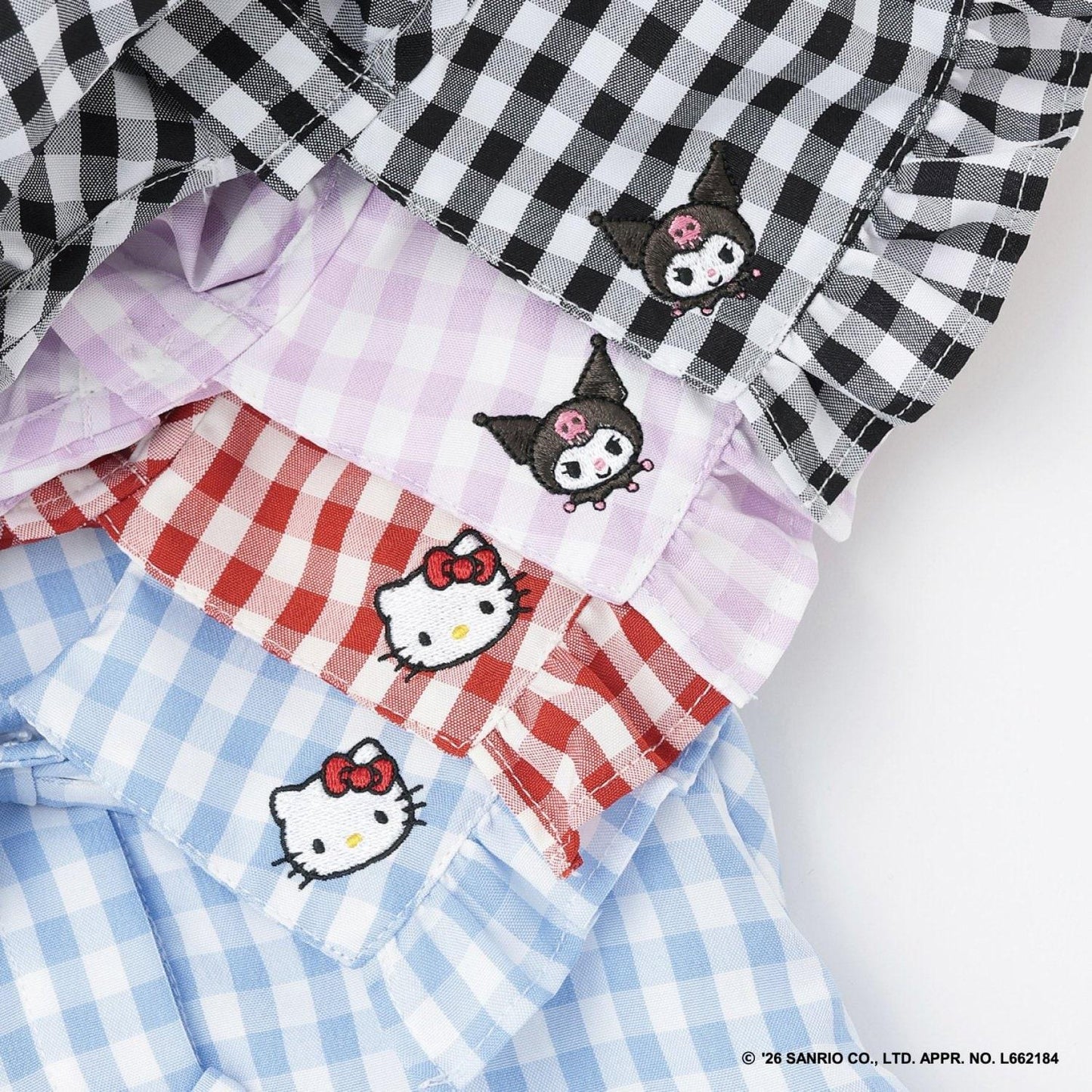 サンリオキャラクターズ（三麗鷗角色） Hello Kitty／庫洛米 組合刺繡襯衫