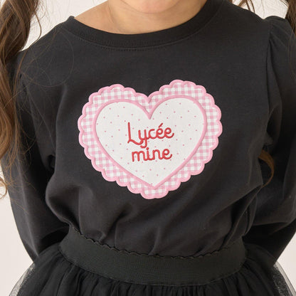 速幹抗UV防變形 心形印花 蓬鬆泡泡袖 Lycee mine 芭蕾系列 T恤