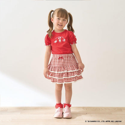 防曬處理 方格層疊設計 內襯安全褲 半身裙 Lycee mine 芭蕾系列