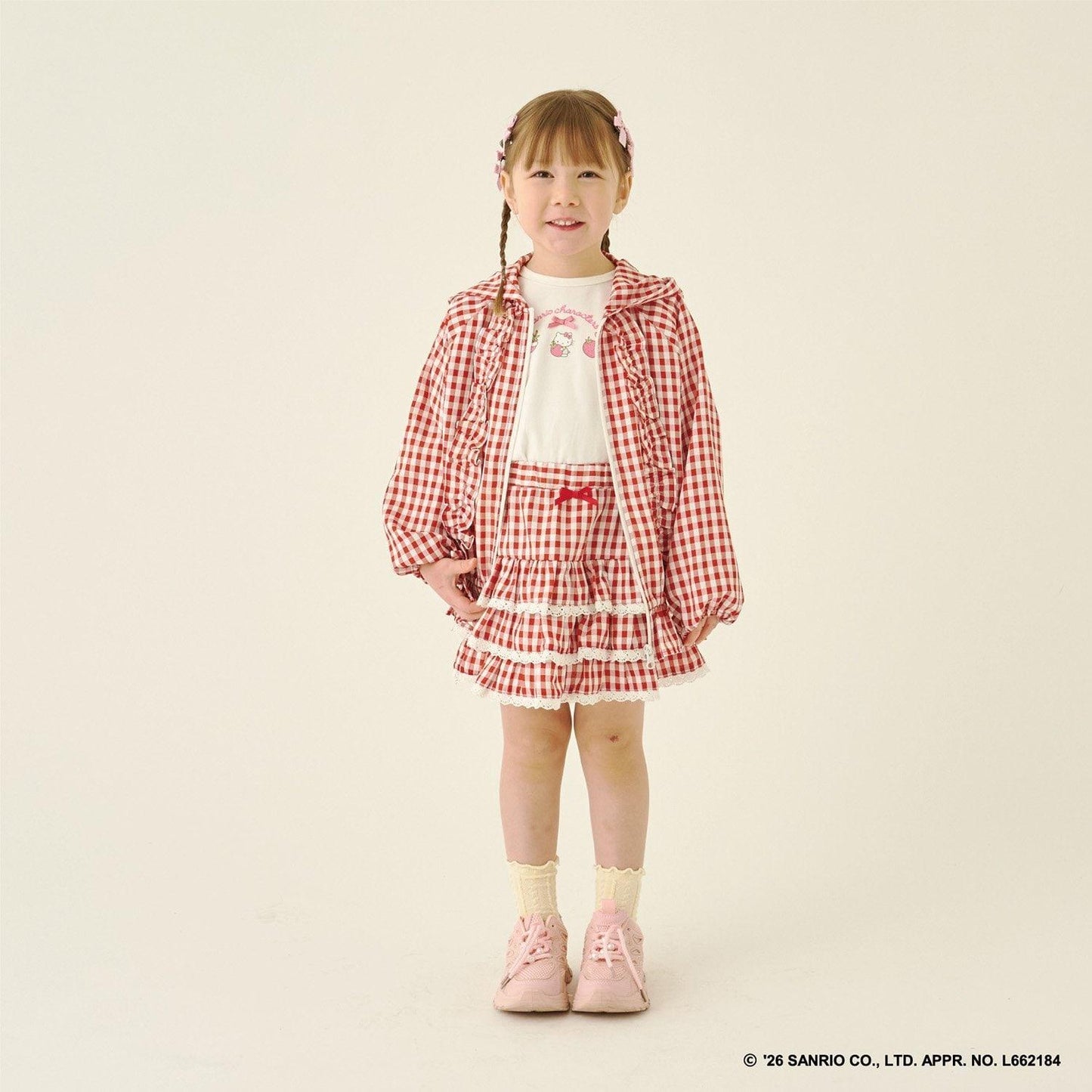 防曬處理 方格層疊設計 內襯安全褲 半身裙 Lycee mine 芭蕾系列