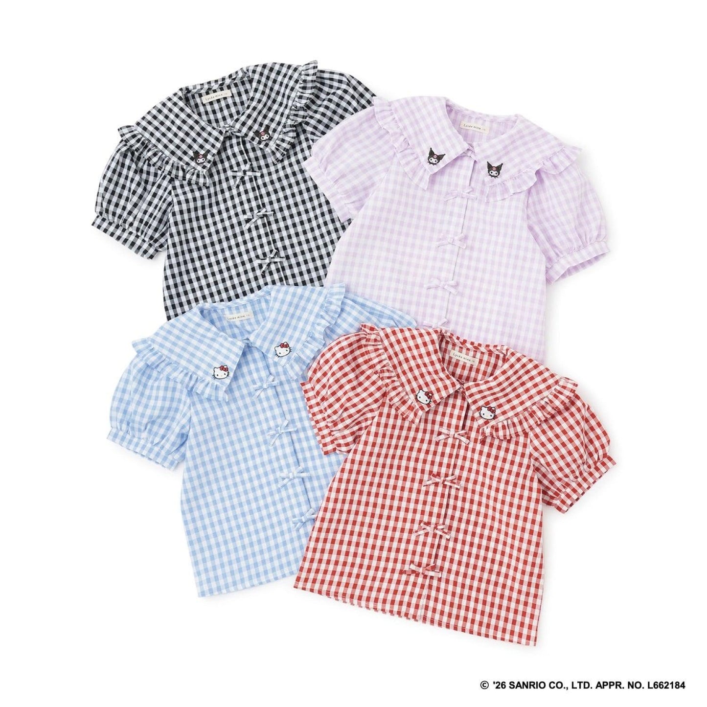 サンリオキャラクターズ（三麗鷗角色） Hello Kitty／庫洛米 組合刺繡襯衫